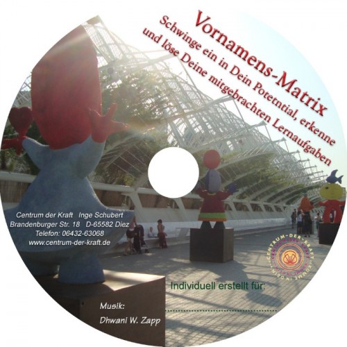 Vornamensmatrix (bis 5 Buchstaben) MP3-CD